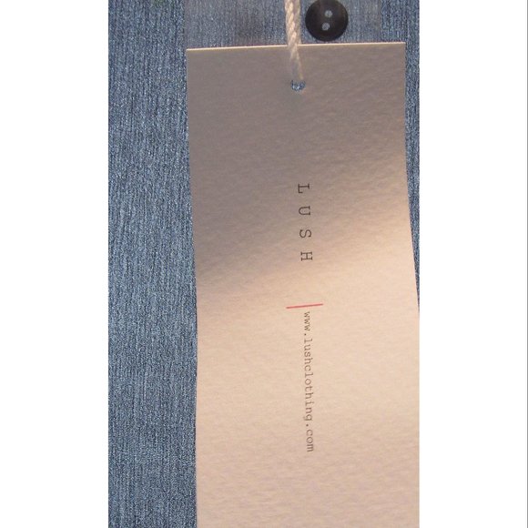 Lush Ruffle Bell Sleeve Blouse, Sheer, Navy Blue, Size Small NWT - Picture 3 of 3